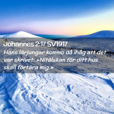 Picture 02 - Johannes 2:17 SV1917 - Hans lärjungar kommo då ihåg att det var - Bible Verse Picture