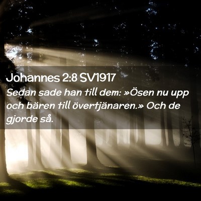 Picture 02 - Johannes 2:8 SV1917 - Sedan sade han till dem: »Ösen nu upp och - Bible Verse Picture