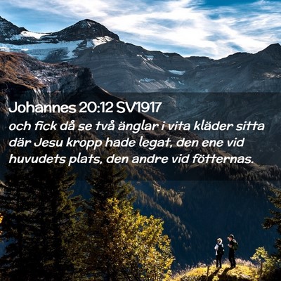 Picture 02 - Johannes 20:12 SV1917 - och fick då se två änglar i vita kläder sitta - Bible Verse Picture