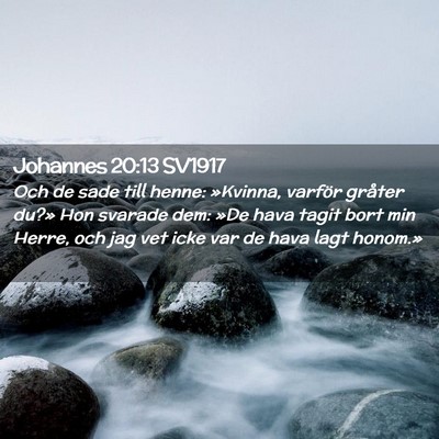 Picture 02 - Johannes 20:13 SV1917 - Och de sade till henne: »Kvinna, varför gråter - Bible Verse Picture