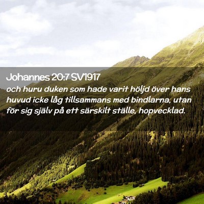 Picture 02 - Johannes 20:7 SV1917 - och huru duken som hade varit höljd över hans - Bible Verse Picture