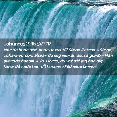 Picture 02 - Johannes 21:15 SV1917 - När de hade ätit, sade Jesus till Simon Petrus: - Bible Verse Picture