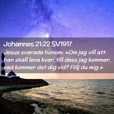 Picture 02 - Johannes 21:22 SV1917 - Jesus svarade honom: »Om jag vill att han skall - Bible Verse Picture