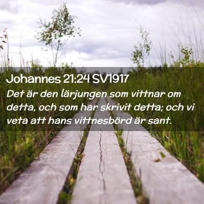 Picture 02 - Johannes 21:24 SV1917 - Det är den lärjungen som vittnar om detta, och - Bible Verse Picture