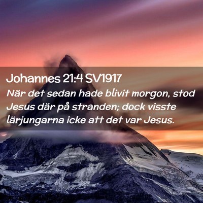 Picture 02 - Johannes 21:4 SV1917 - När det sedan hade blivit morgon, stod Jesus - Bible Verse Picture