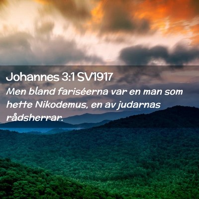 Picture 02 - Johannes 3:1 SV1917 - Men bland fariséerna var en man som hette - Bible Verse Picture