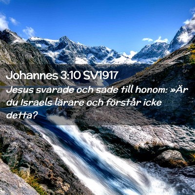 Picture 02 - Johannes 3:10 SV1917 - Jesus svarade och sade till honom: »Är du - Bible Verse Picture