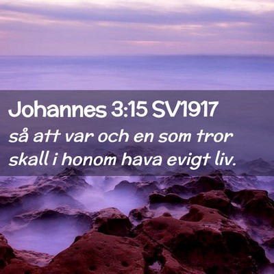 Picture 02 - Johannes 3:15 SV1917 - så att var och en som tror skall i honom hava - Bible Verse Picture