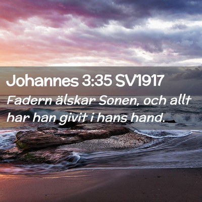 Picture 02 - Johannes 3:35 SV1917 - Fadern älskar Sonen, och allt har han givit i - Bible Verse Picture