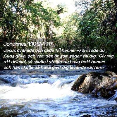 Picture 02 - Johannes 4:10 SV1917 - Jesus svarade och sade till henne: »Förstode du - Bible Verse Picture