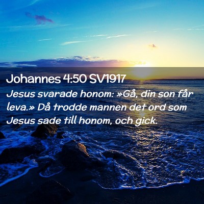 Picture 02 - Johannes 4:50 SV1917 - Jesus svarade honom: »Gå, din son får leva.» - Bible Verse Picture
