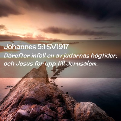 Picture 02 - Johannes 5:1 SV1917 - Därefter inföll en av judarnas högtider, och - Bible Verse Picture