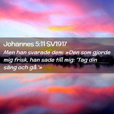 Picture 02 - Johannes 5:11 SV1917 - Men han svarade dem: »Den som gjorde mig frisk, - Bible Verse Picture