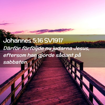 Picture 02 - Johannes 5:16 SV1917 - Därför förföljde nu judarna Jesus, eftersom - Bible Verse Picture