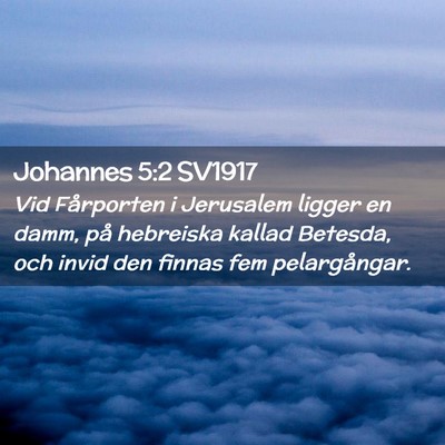 Picture 02 - Johannes 5:2 SV1917 - Vid Fårporten i Jerusalem ligger en damm, på - Bible Verse Picture