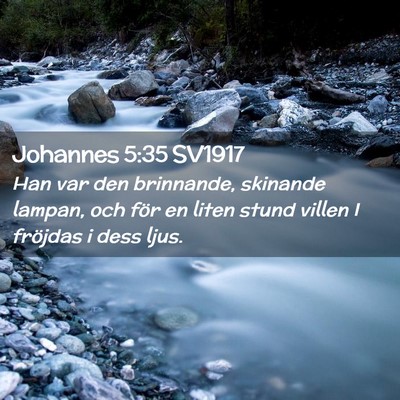Picture 02 - Johannes 5:35 SV1917 - Han var den brinnande, skinande lampan, och för - Bible Verse Picture