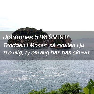 Picture 02 - Johannes 5:46 SV1917 - Trodden I Moses, så skullen I ju tro mig, ty om - Bible Verse Picture