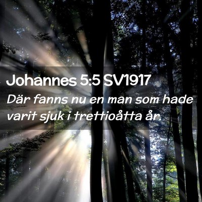 Picture 02 - Johannes 5:5 SV1917 - Där fanns nu en man som hade varit sjuk i - Bible Verse Picture