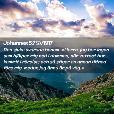 Picture 02 - Johannes 5:7 SV1917 - Den sjuke svarade honom: »Herre, jag har ingen - Bible Verse Picture