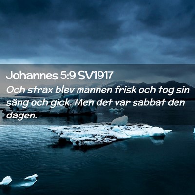 Picture 02 - Johannes 5:9 SV1917 - Och strax blev mannen frisk och tog sin säng och - Bible Verse Picture