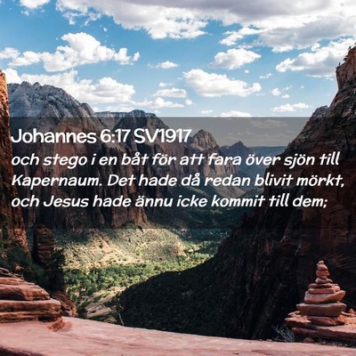 Picture 02 - Johannes 6:17 SV1917 - och stego i en båt för att fara över sjön - Bible Verse Picture