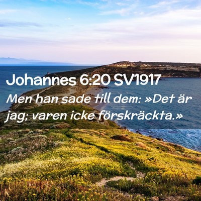 Picture 02 - Johannes 6:20 SV1917 - Men han sade till dem: »Det är jag; varen icke - Bible Verse Picture