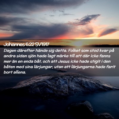 Picture 02 - Johannes 6:22 SV1917 - Dagen därefter hände sig detta. Folket som stod - Bible Verse Picture