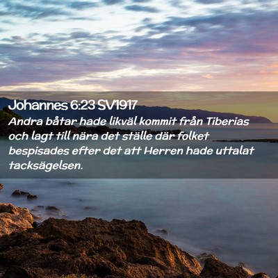 Picture 02 - Johannes 6:23 SV1917 - Andra båtar hade likväl kommit från Tiberias - Bible Verse Picture