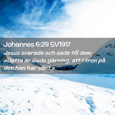 Picture 02 - Johannes 6:29 SV1917 - Jesus svarade och sade till dem: »Detta är Guds - Bible Verse Picture