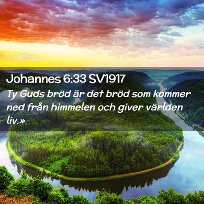 Picture 02 - Johannes 6:33 SV1917 - Ty Guds bröd är det bröd som kommer ned från - Bible Verse Picture