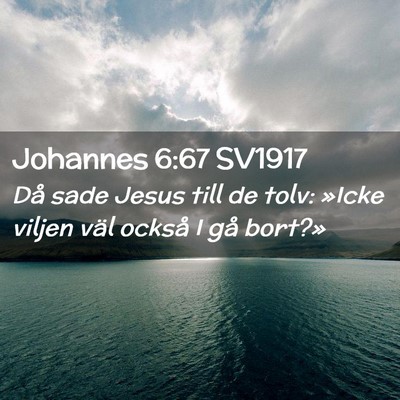 Picture 02 - Johannes 6:67 SV1917 - Då sade Jesus till de tolv: »Icke viljen väl - Bible Verse Picture