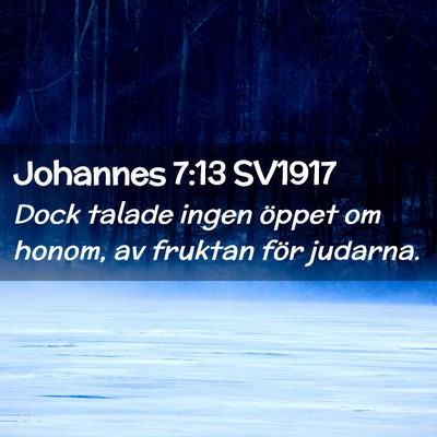 Picture 02 - Johannes 7:13 SV1917 - Dock talade ingen öppet om honom, av fruktan - Bible Verse Picture