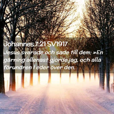 Picture 02 - Johannes 7:21 SV1917 - Jesus svarade och sade till dem: »En gärning - Bible Verse Picture