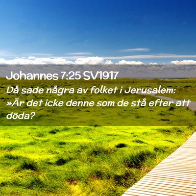 Picture 02 - Johannes 7:25 SV1917 - Då sade några av folket i Jerusalem: »Är det - Bible Verse Picture