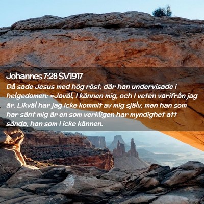 Picture 02 - Johannes 7:28 SV1917 - Då sade Jesus med hög röst, där han - Bible Verse Picture