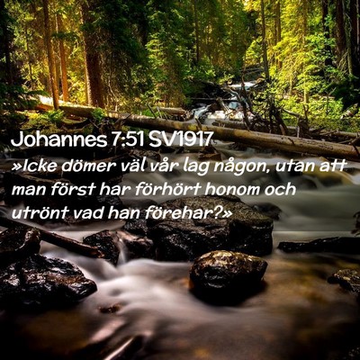 Picture 02 - Johannes 7:51 SV1917 - »Icke dömer väl vår lag någon, utan att man - Bible Verse Picture