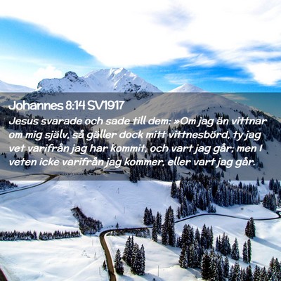 Picture 02 - Johannes 8:14 SV1917 - Jesus svarade och sade till dem: »Om jag än - Bible Verse Picture