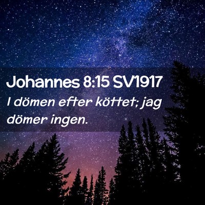 Picture 02 - Johannes 8:15 SV1917 - I dömen efter köttet; jag dömer - Bible Verse Picture