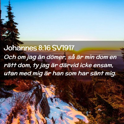 Picture 02 - Johannes 8:16 SV1917 - Och om jag än dömer, så är min dom en rätt - Bible Verse Picture