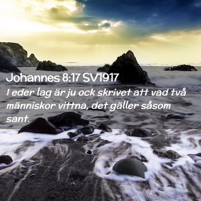 Picture 02 - Johannes 8:17 SV1917 - I eder lag är ju ock skrivet att vad två - Bible Verse Picture