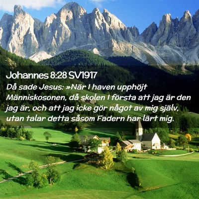 Picture 02 - Johannes 8:28 SV1917 - Då sade Jesus: »När I haven upphöjt - Bible Verse Picture