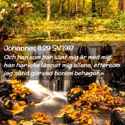 Picture 02 - Johannes 8:29 SV1917 - Och han som har sänt mig är med mig; han har - Bible Verse Picture