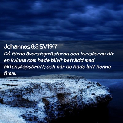 Picture 02 - Johannes 8:3 SV1917 - Då förde översteprästerna och fariséerna dit - Bible Verse Picture