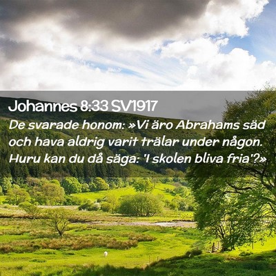 Picture 02 - Johannes 8:33 SV1917 - De svarade honom: »Vi äro Abrahams säd och - Bible Verse Picture