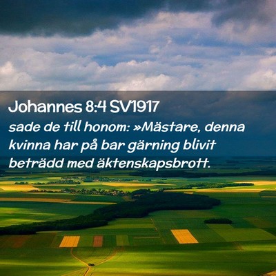 Picture 02 - Johannes 8:4 SV1917 - sade de till honom: »Mästare, denna kvinna har - Bible Verse Picture