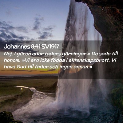 Picture 02 - Johannes 8:41 SV1917 - Nej, I gören eder faders gärningar.» De sade - Bible Verse Picture