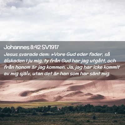 Picture 02 - Johannes 8:42 SV1917 - Jesus svarade dem: »Vore Gud eder fader, så - Bible Verse Picture