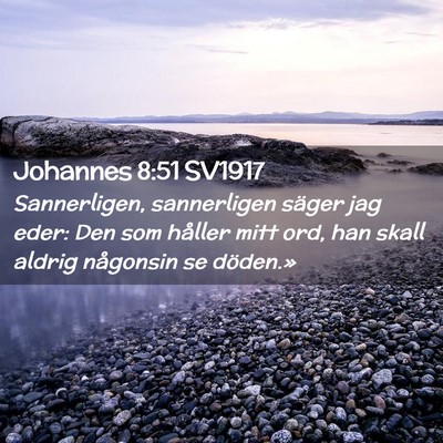 Picture 02 - Johannes 8:51 SV1917 - Sannerligen, sannerligen säger jag eder: Den som - Bible Verse Picture
