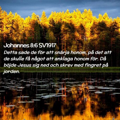 Picture 02 - Johannes 8:6 SV1917 - Detta sade de för att snärja honom, på det att - Bible Verse Picture