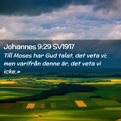 Picture 02 - Johannes 9:29 SV1917 - Till Moses har Gud talat, det veta vi; men - Bible Verse Picture
